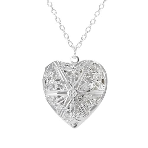 Collier médaillon Coeur en argent 925 vintage et raffiné pour femme
