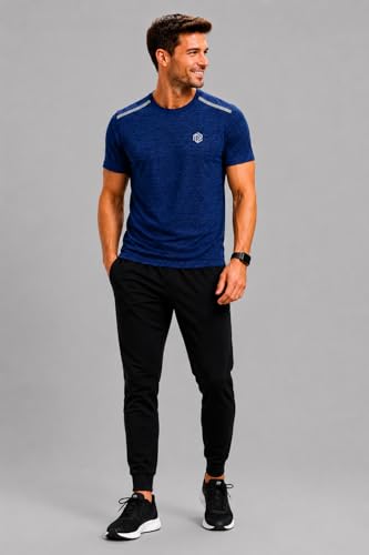 Image of Gym T Shirt for Man Half Sleeve | Quick Dry Sports Regular Fit Tshirt for Men | Breathable Gym Activewear Workout T Shirts for Men