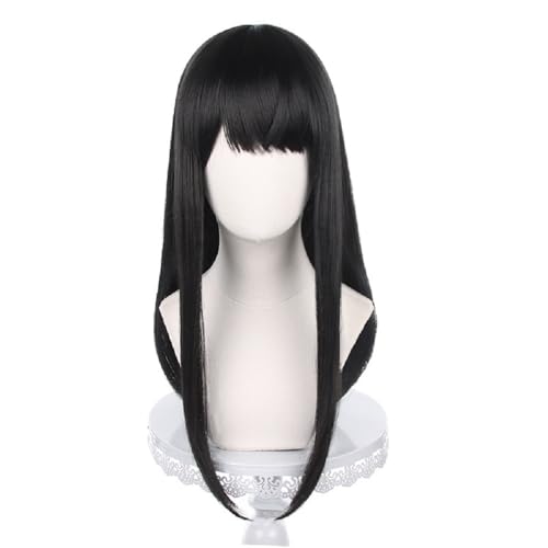 Image of Anime Wigs for Mitaka Asa Cosplay Wig - Black Long Resistant Synthetic Wig for Role Play with Wig Cap for Festival,Costume Party