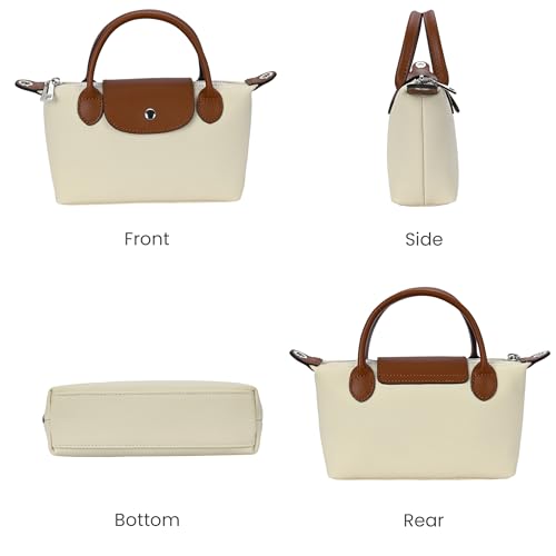 Image of HESHE Small Leather Crossbody Bags for Women Mini Tote Shoulder Handbags | Designer Real Genuine Leather Travel Purse Adjustable Straps Sacthel Hobo Purses Magnetic Snap Zippered Closure