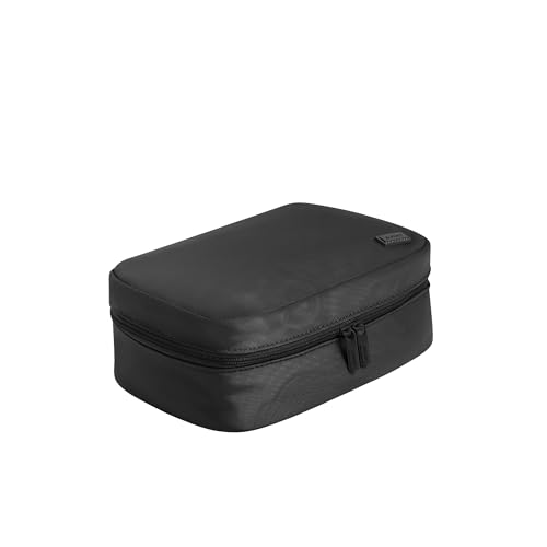 Image of Away Small Toiletry Bag - Water-Repellent Travel Toiletry Bag with Clamshell Opening, Interior Compartments, Retractable Top Handle - Jet Black