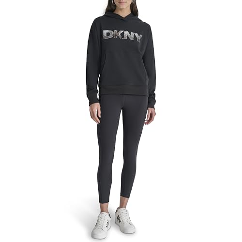 DKNY womens Ombre Logo Hoodie Sweatshirt