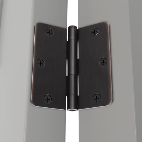 goldenwarm Removable Pin 24Pack Oil Rubbed Bronze Door Hinges 3.5 Inch Rounded Interior Door Hinges 3-1/2'' with 1/4'' Radius Corners by Goldenwarm - Image 6