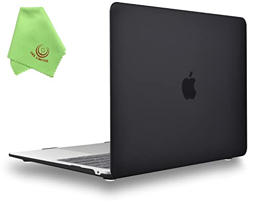 UESWILL Smooth Matte Hard Shell Case Cover Compatible with 2018 2019 MacBook Air 13 inch Retina Display & Touch ID & USB-C (Model A1932) + Microfibre Cleaning Cloth, Black