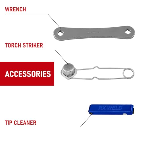RX WELD Light Duty Portable Outfit Brazing Hvac Torch Kit, Oxy Acetylene Cutting Set, Cylinders Not Included