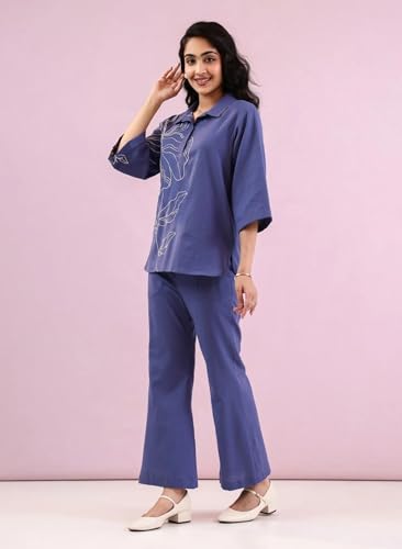 Image of Asmeriyo Women Embroidery Co Ord Set with Side Pocket | Women 2 Pic Kurta Set I Fancy Kurta Set | Stylish Kurti Outfit | Co-Ordination Wear | Festive and Casual wear (212-C-D-19-02)
