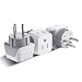 Israel, Palestine Travel Adapter Plug by Ceptics with Dual Usa Input - Type H (3 Pack) - Ultra Compact- Safe Grounded Perfect for Cell Phones, Laptops, Camera Chargers and More (CT-14)
