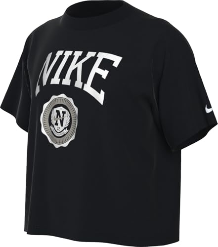 Nike Sportswear Girls' T-Shirt (Black, HM6303-010)