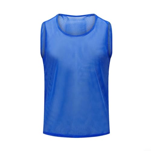 Chalecos de entrenamiento de malla ligera para adultos, cómodos baberos de fútbol para fútbol y baloncesto, ideales para uso en exteriores (azul)