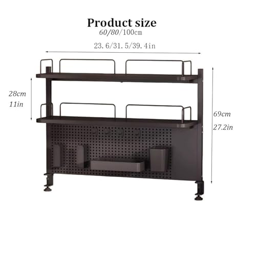 3-poziomowa półka na biurko z tablicą zaciskową z regulowaną metalową szafką biurkową, rozwiązanie do przechowywania do biura, biała, 60 cm (23,6") - maksymalizacja wydajności przestrzeni roboczej