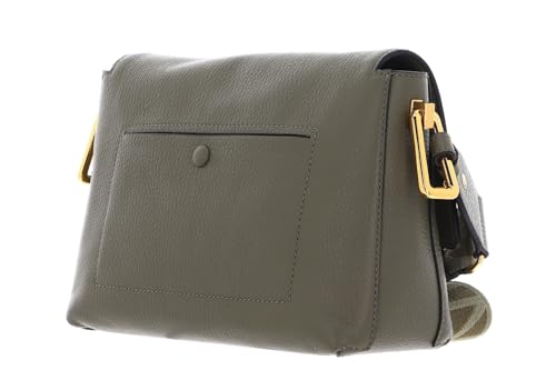 Bolso bandolera Coccinelle Liya de cuero granulado color Laurel Green verde oliva 4
