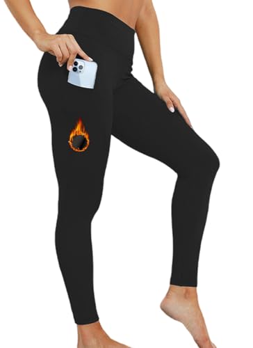 Cozyan Leggins Termicos Mujer Invierno Polar Mallas Leggins Termicos Mujer Invierno Forro Polar Grueso Mallas Deporte Push Up Pantalones Cintura Alta Calientes Elásticos Ropa