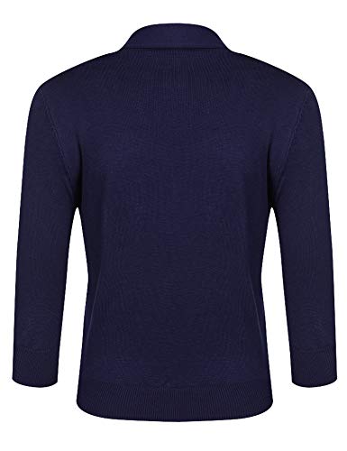 Image of URRU Women's Classic 3 /4 Sleeve Open Front Cropped Cardigan Sweater Lightweight Knit Short Shrugs