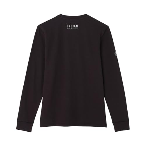 Indian Motorcycle Men's Chainstitch Embroidery Longsleeve T-Shirt, Black2