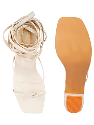 Image of Shoetopia Elegant Block Heel Sandals with Gladiator Detail | Chic Lace-Up Straps | Comfortable Summer Footwear for Women
