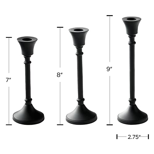 Lamplust Black Taper Candle Holders For Candlesticks, 3 Pack Candle Holder, 7In 8In 9In Tall, Black Candlestick Candle Holders For Table Centerpiece Candelabra, Vintage Farmhouse Decor #TOP1