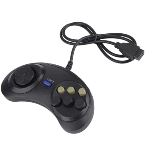 THE PERFECT PART 2X 6 Button Game Pad Controller For SEGA Genesis Black Old School Classic New