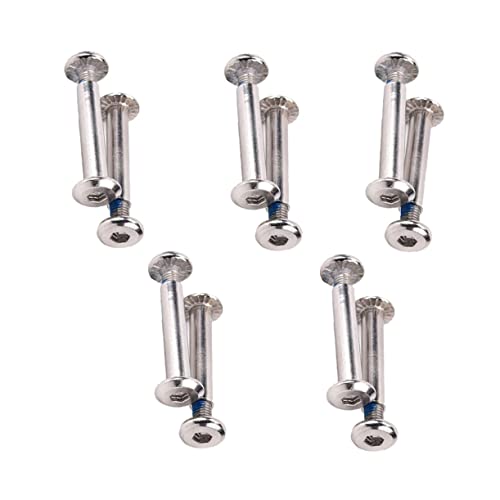 WHAMVOX Roller Skate Bearings Bolts 16pcs Metal Inline Skate Screws 4mm Key Stainless Steel for Skating Wheel
