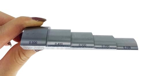 Bloque de prueba de calibración curva de 5 pasos de acero 1018 para medidores de espesor ultrasónicos digitales miniatura 1