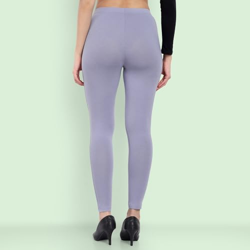 Image of ONE SKY Women Full Length Leggings | Cotton Modal Spandex Blend | High Waist Stretchable & Bio-Washed Fabric | Colour-Lock Technology | Comfortable Leggings for Women