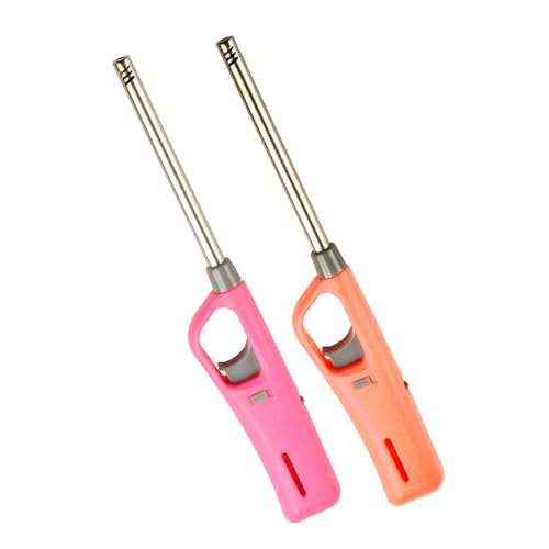 Image of Genesis Refillable Windproof Gas Flame Lighter for Kitchen, Stove, BBQ, Candles, Camping, Indoor & Outdoor (Multicolor) (Pack of 2)