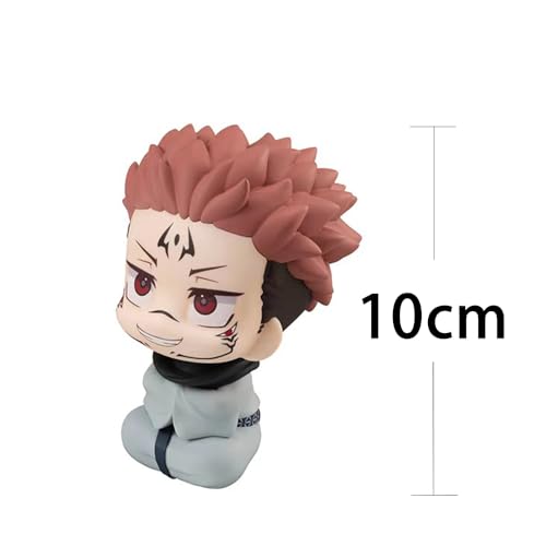 Image of QAHEART JJK Figure Ryomen Sukuna Look Up Figure, 10cm Anime Action Figure Model Statue Cake Topper Decoration Handmade Collectible Gifts for Fans