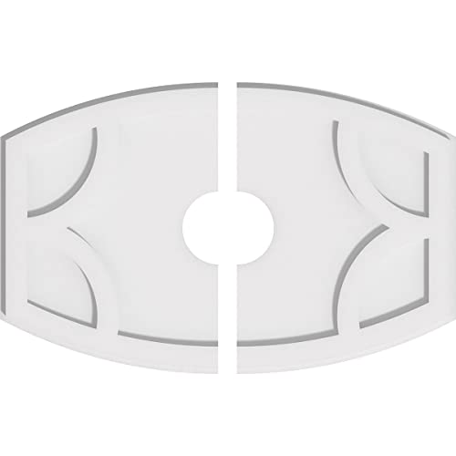 Image of Ekena Millwork CMP24X16KY2-04000 Kailey Architectural Grade PVC Contemporary, Two Piece Urethane Ceiling Medallions 24 inchW x 16 inchH x 4 inchID x 13 inchC x 1 inchP