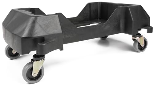 MaxWorks 51159 Heavy-Duty Slim Trash Can Dolly – Expandable 200 lb Capacity, Fits 16 & 23 Gallon Bins, 3" Casters, Polypropylene - Black by MaxWorks - Used condition - US$27.21