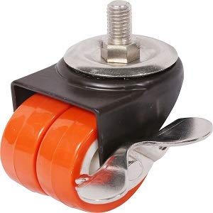 Ackwheel PU Double Puff Castor Wheel, Thread & Break - Size: 2"-Inches / 4 Pcs. A-54