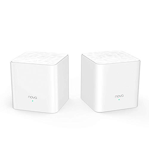 Tenda Nova MW3-2 Whole Home Mesh Wi-Fi System; Get Rid of Wi-Fi Dead Zones; 2500sq² Wi-Fi Coverage, Two Fast Ethernet Ports, App Control, Parental Controls, Easy Set Up, Pre Configured (Pack of 2)