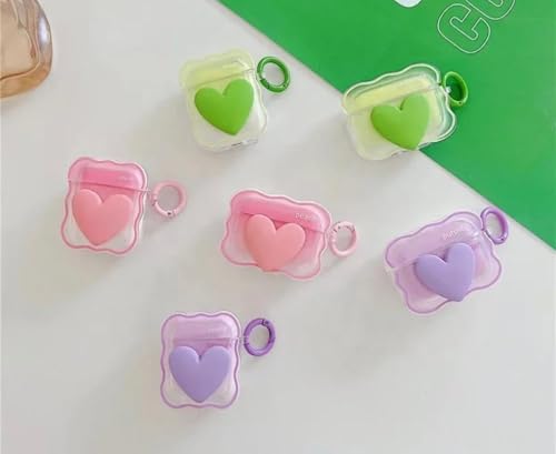 Image of Dezet Cute Soft Silicone Pouh Case for Airpods Pro GEN-2 (2022) � 3D Cartoon Animal Character Cover with Keychain Ring, Shockproof & Dustproof Protective Case for Kids & Girls (Heart Purple)