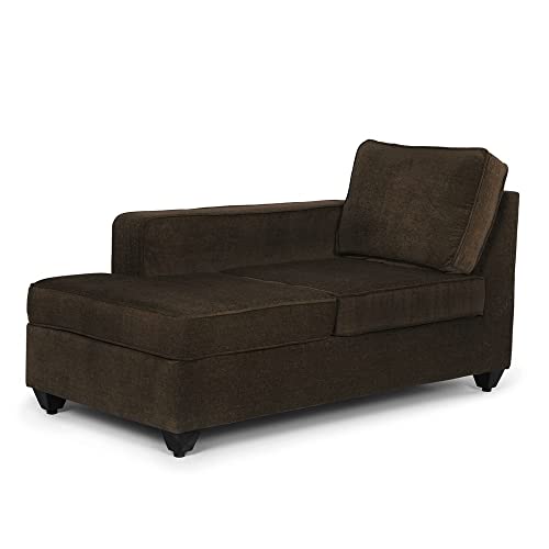 Image of Wakefit Sofa Set | 3 Year Warranty | Sofa 3 Seater, 3 Seater Sofa for Living Room, Wooden Sofa Set, 4 Seater + Left Aligned, Sofa for Living Room - Napper(Malphino : Dark Earth)