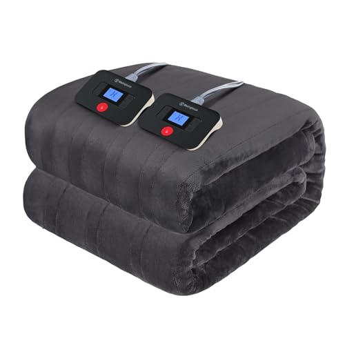Westinghouse Electric Blanket King Size, Super Cozy Soft Flannel 100'' x 90'' Heated Blanket with 10...