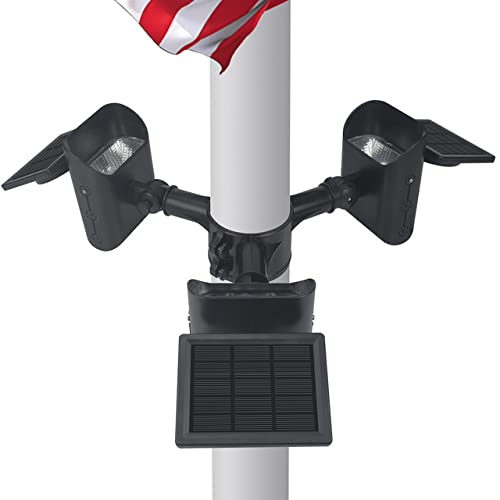 Ultra LED Solar Flagpole Light I Powerful Solar-Powered I Illumination for Flags & More I Adjustable up to 180 Degrees I 12 Hours Runtime I Ideal for Wet Locations I 720 lumens I 6500K