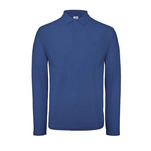 B&C - Polo de Manga Larga ID.001 para Hombre (4XL/Azul Regal)
