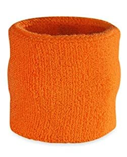 Sports Terry Cotton Wristband Sweatband Single Piece 3 Inch x 3 inch (Play2fit) (Orange) (B093GRPYHQ) Amazon Price History, Amazon Price Tracker