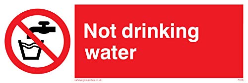 Viking Signs PV48-L15-V "Not Drinking Water" Sign, Vinyl, 50 mm H x 150 mm W