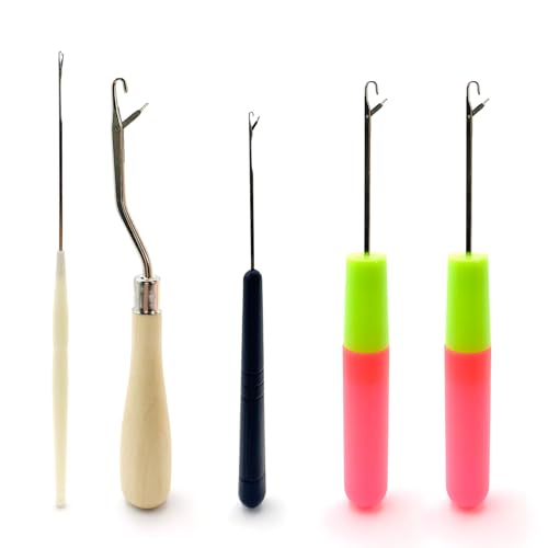 Reviews de Kits para fabricar alfombras de esta semana. 45 Qgond - Juego de 5 ganchos de ganchillo, pequeños ganchos de ganchillo en varios tamaños para cabello trenzado, rastas, fabricación de alfombras, manualidades de alfombras y...