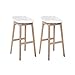 MOB-IN Tabourets de Bar Îlot Central Bois et Blanc H65cm Riva | Lot de 2