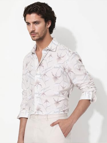 Image of Rare Rabbit Regular fit Floral Print Shirt