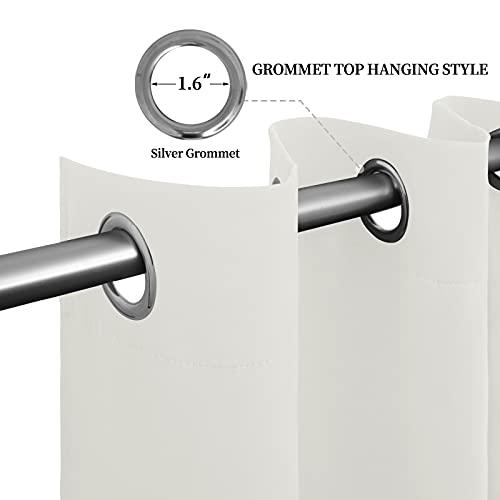 Image of Easy-Going Blackout Curtains for Bedroom, Solid Thermal Insulated Grommet and Noise Reduction Window Drapes, Room Darkening Curtains for Living Room, 2 Panels (52x46 in,Ivory)