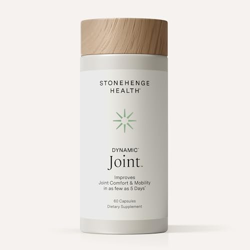Stonehenge Health Dynamic Joint Health Supplement – Fast-Acting Support with AprèsFlex® Boswellia, MSM, Multi-Type Collagen, Turmeric, Bromelain, Vitamins C & D3 – Supports Joint Comfort – 60 Capsules
