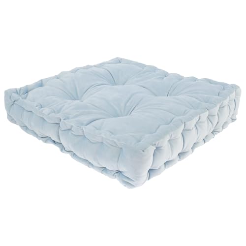 Meditation Floor Pillow, Pillows Seating for Adults, Soft Comfortable Floor Cushions, Large Pillows Seating Tufted Thick Floor Pillow, Square Floor Pillow for Yoga Living Room Sitting (Blue)