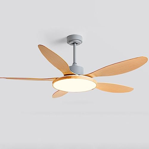 Ventilateur de plafond avec lumiere LED dimmable et telecommande pour salon