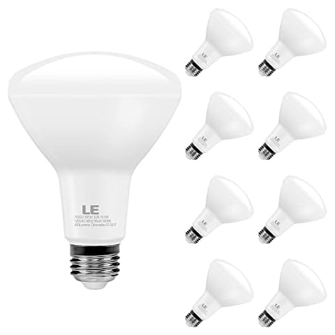 Lighting EVER BR30 E26 LED Flood Light Bulbs, Dimmable, 10.5W 850 Lumens, 65 Watt Incandescent Equivalent, 5000K Daylight White, 110° Wide Beam Angle, 8 Packs Cover