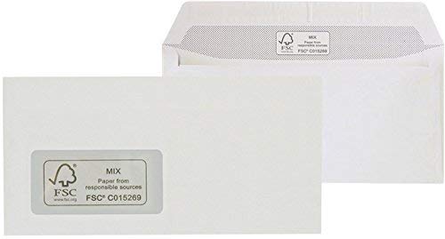 MAILmedia® Briefumschläge Recycling - DIN lang (220x110 mm), mit Fenster, haftklebend, 100g/qm, 100 Stück; Packungsinhalt: 100 Stück Cover