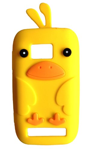 SKS Distribution® Amarillo Silicona Pollo pájaro Chicken Funda/Carcasa/Cover para Nokia Lumia 710