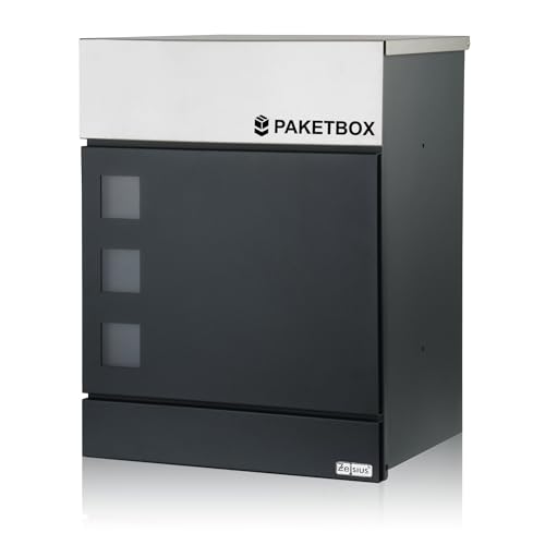 Zelsius Briefkasten Jordan mit Paketfach | pulverbeschichteter...