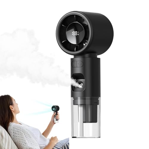 Vllold Ventilador portátil recargable – Ventilador portátil de mano | Mini herramienta de refrigeración con pantalla digital para viajes, maquillaje, camping, hogar
