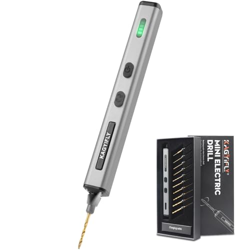 KAGYIFLY Cordless Mini Drill Pen with 10 Bits, Brushless Motor,